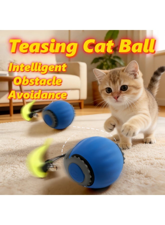 لعبة كرة تفاعلية للقطط، لعبة ألغاز كرة متحركة ذكية داخلية تعمل تلقائيًا وتزيل الملل من خلال شحن USB للحيوانات الأليفة - Image 1